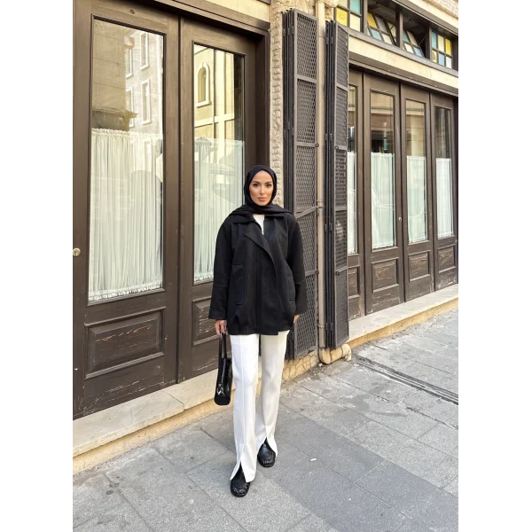 İren Süet Bomber Ceket - Siyah