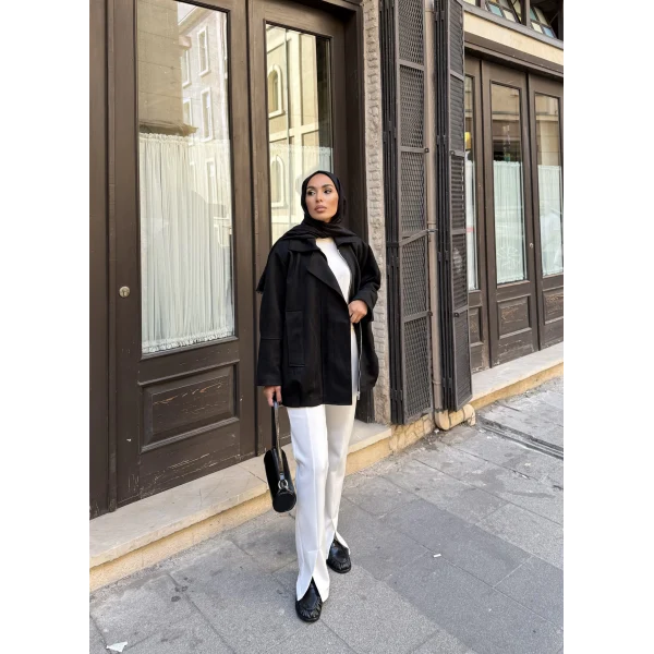 İren Süet Bomber Ceket - Siyah