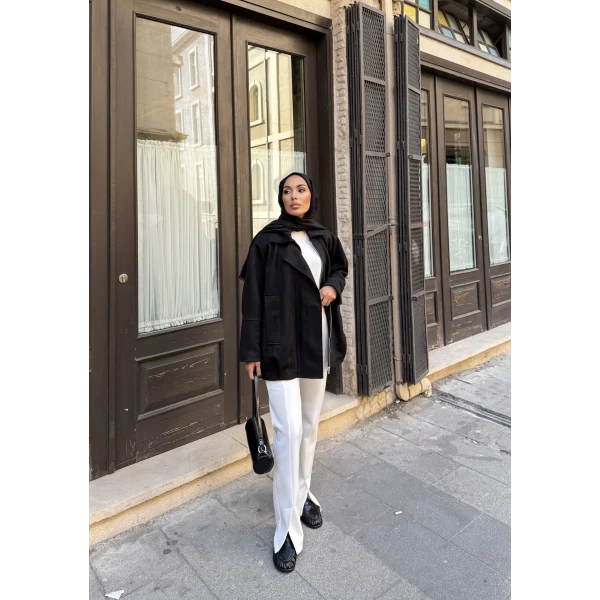 İren Süet Bomber Ceket - Siyah