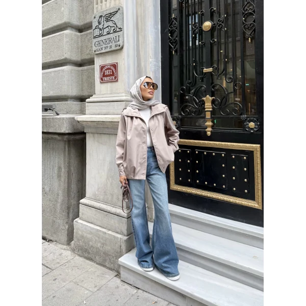 İsra Düğmeli Ceket - Bej