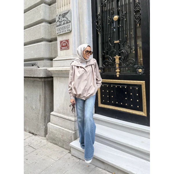 İsra Düğmeli Ceket - Bej