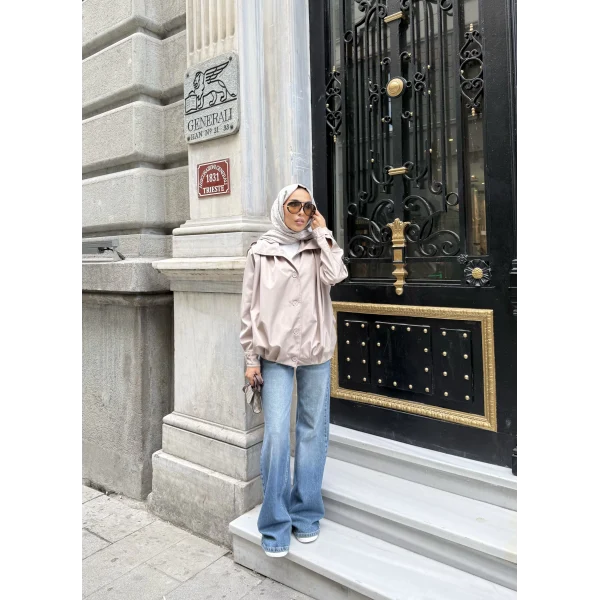 İsra Düğmeli Ceket - Bej