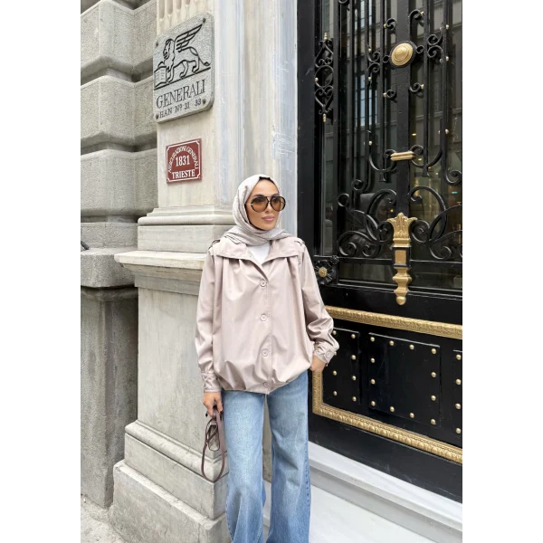İsra Düğmeli Ceket - Bej