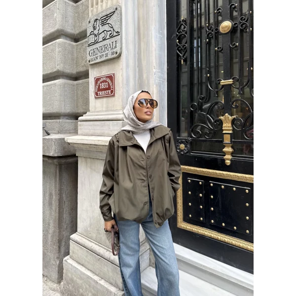 İsra Düğmeli Ceket - Haki