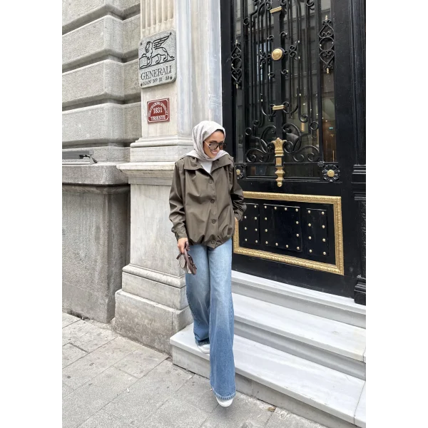 İsra Düğmeli Ceket - Haki