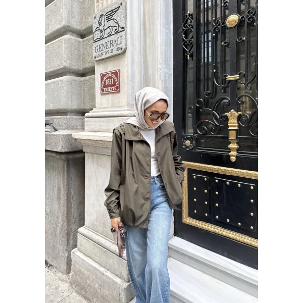 İsra Düğmeli Ceket - Haki