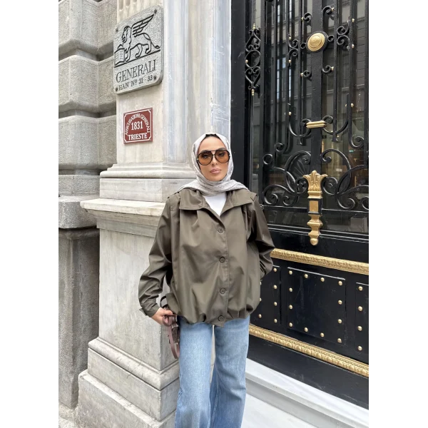 İsra Düğmeli Ceket - Haki