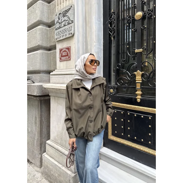 İsra Düğmeli Ceket - Haki