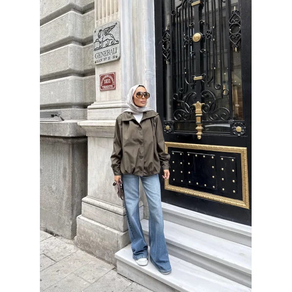 İsra Düğmeli Ceket - Haki