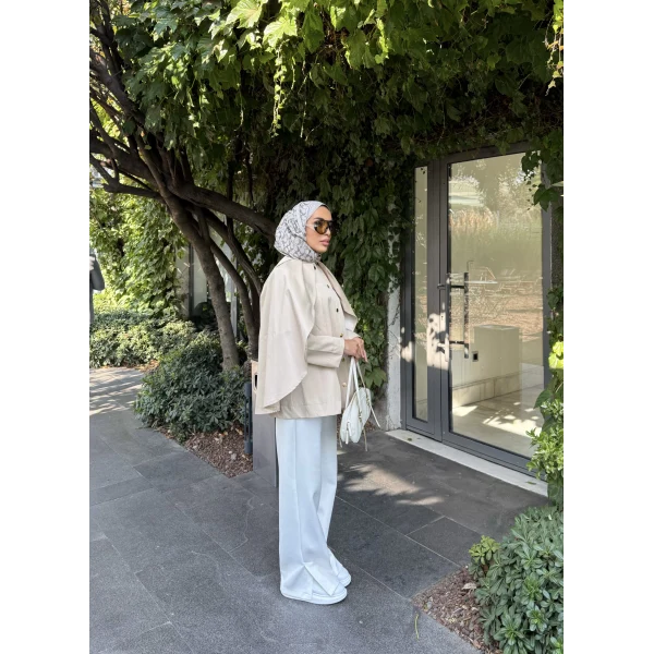 Joelle Pelerinli Ceket - Bej