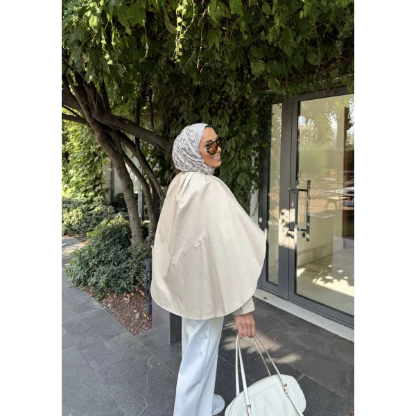 Joelle Pelerinli Ceket - Bej