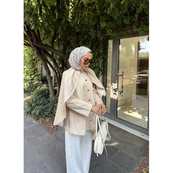 Joelle Pelerinli Ceket - Bej