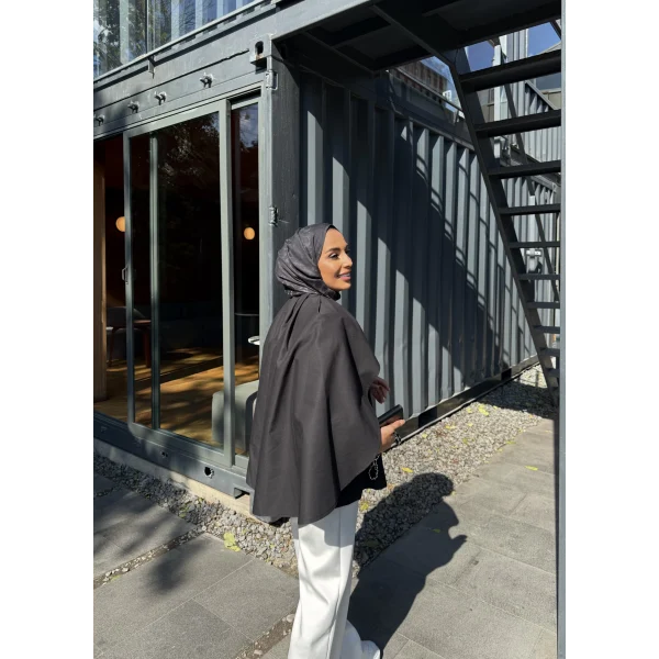 Joelle Pelerinli Ceket - Siyah