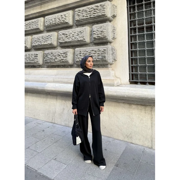 Julia Fermuarlı Takım - Siyah