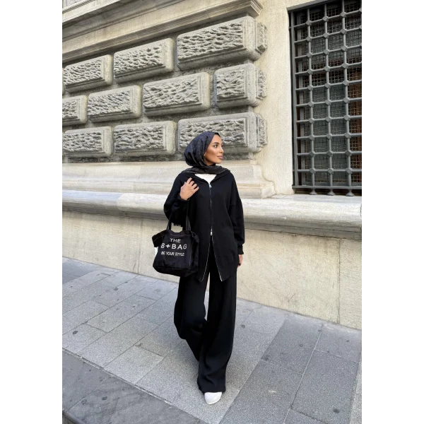 Julia Fermuarlı Takım - Siyah