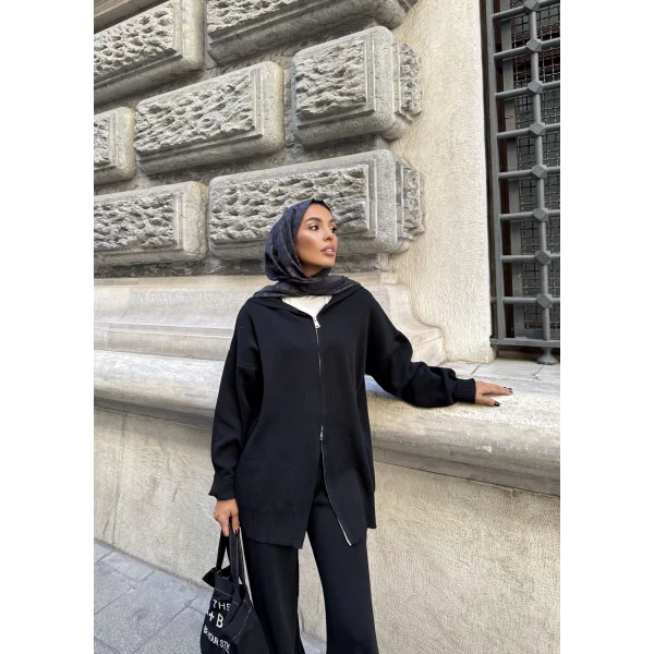 Julia Fermuarlı Takım - Siyah