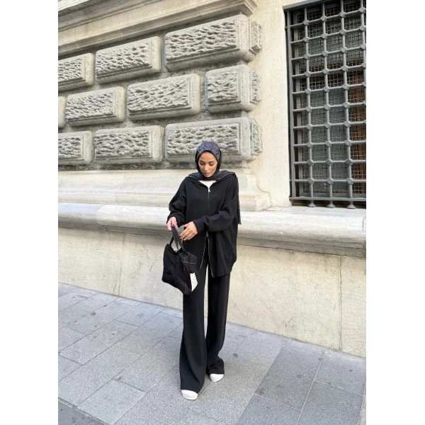 Julia Fermuarlı Takım - Siyah