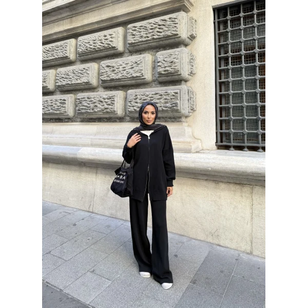 Julia Fermuarlı Takım - Siyah