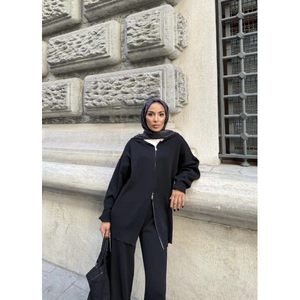 Julia Fermuarlı Takım - Siyah