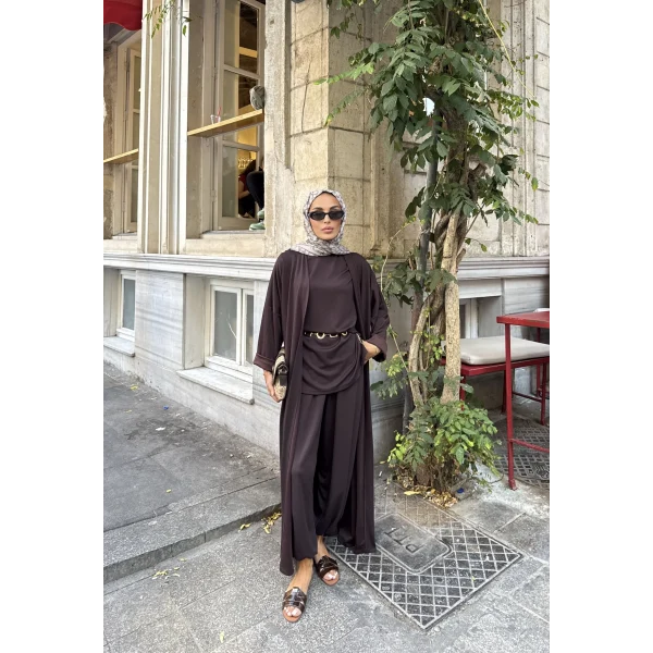 Kayla Kimonolu Oysh Takım - Acı Kahve