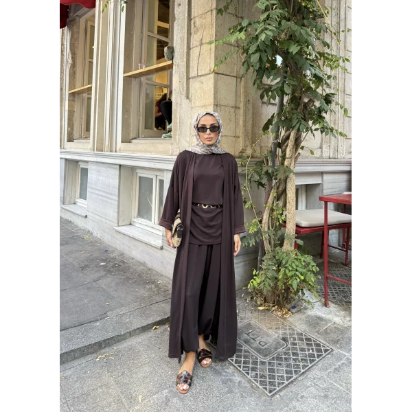 Kayla Kimonolu Oysh Takım - Acı Kahve