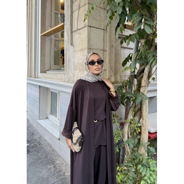 Kayla Kimonolu Oysh Takım - Acı Kahve