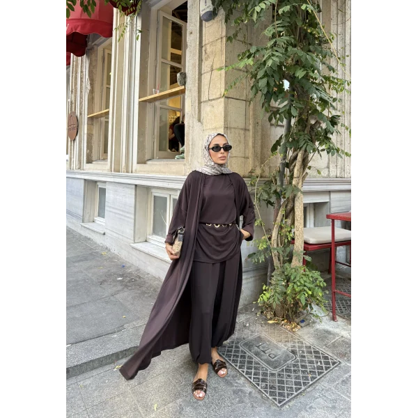 Kayla Kimonolu Oysh Takım - Acı Kahve