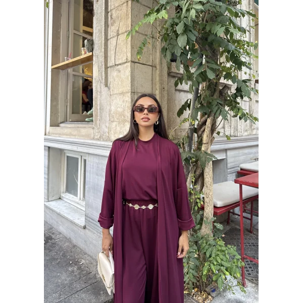 Kayla Kimonolu Oysh Takım - Bordo