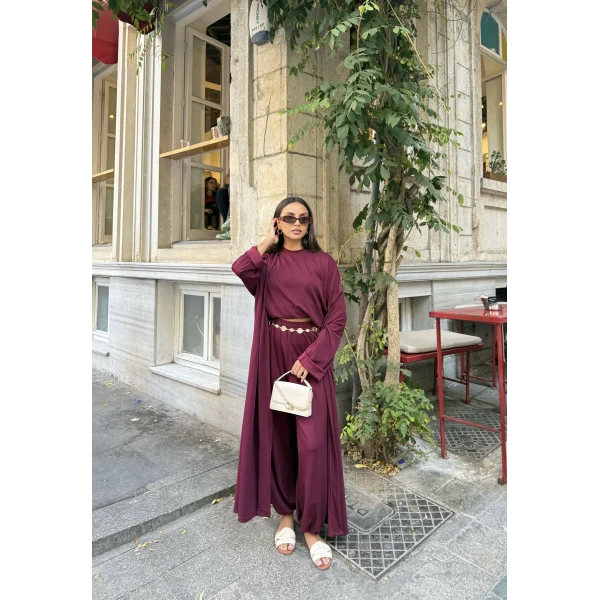 Kayla Kimonolu Oysh Takım - Bordo