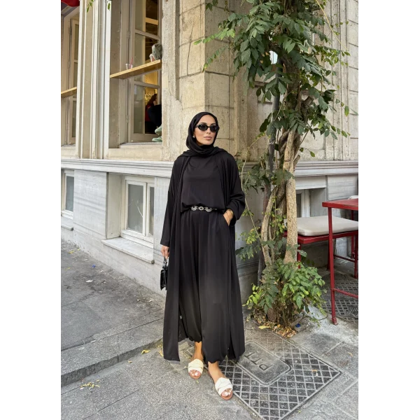 Kayla Kimonolu Oysh Takım - Siyah