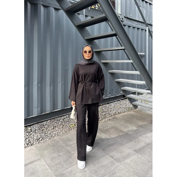 Kimmy Ön Çizgili Takım - Siyah