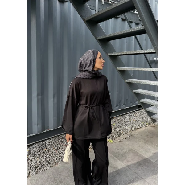 Kimmy Ön Çizgili Takım - Siyah