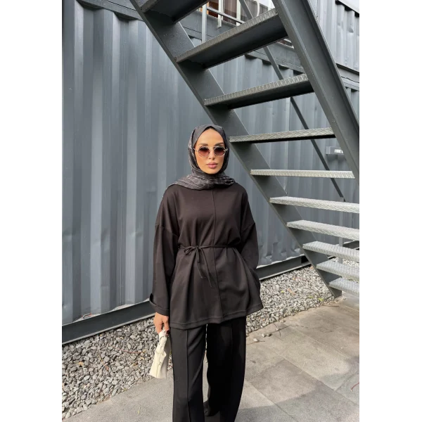 Kimmy Ön Çizgili Takım - Siyah