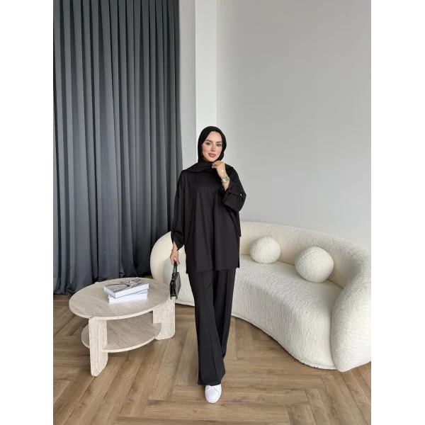 Kol Detaylı Oysh Takım - Siyah