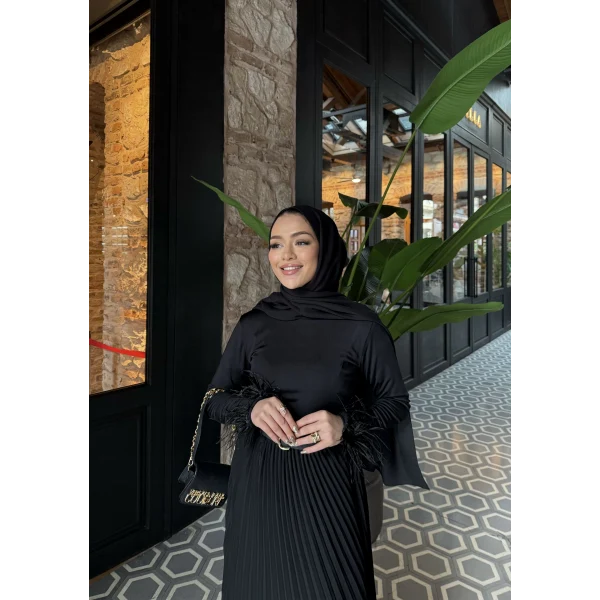 Kol Detaylı Püsküllü Body - Siyah