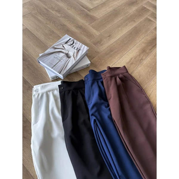 Krep Kumaş Havuç Pantolon - Acı Kahve