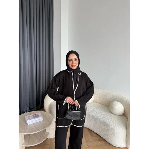 Kuzy Cepli Triko Takım - Siyah