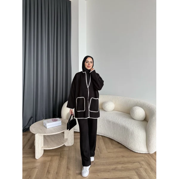 Kuzy Cepli Triko Takım - Siyah