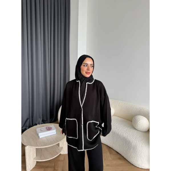 Kuzy Cepli Triko Takım - Siyah