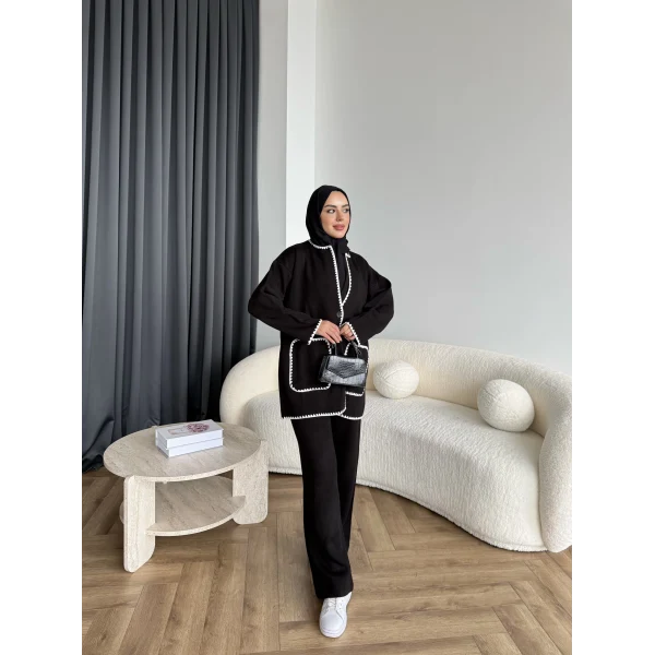 Kuzy Cepli Triko Takım - Siyah