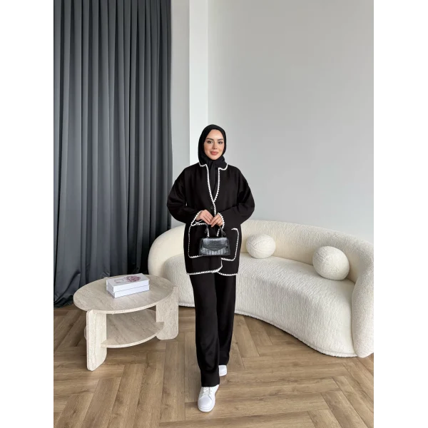 Kuzy Cepli Triko Takım - Siyah