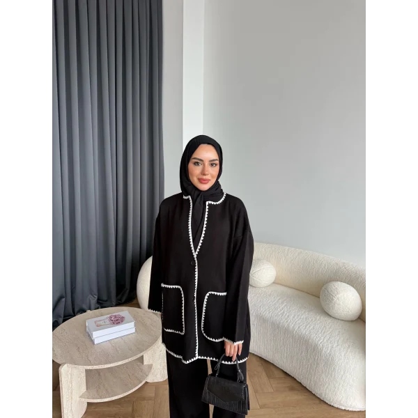 Kuzy Cepli Triko Takım - Siyah