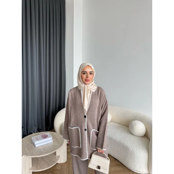 Kuzy Cepli Triko Takım - Vizon