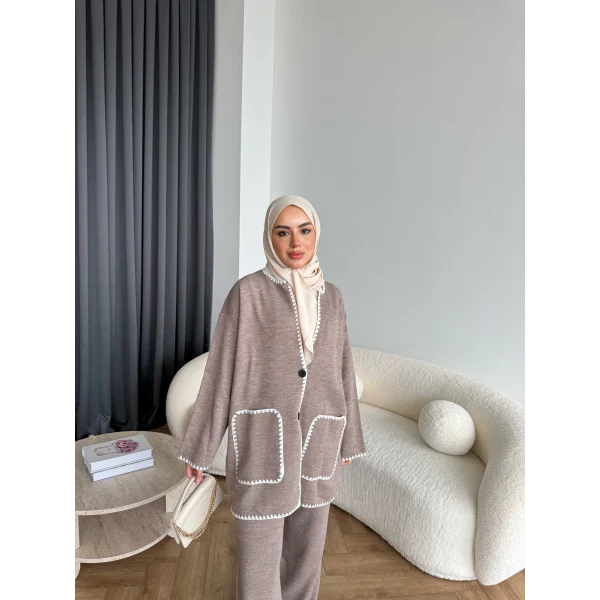 Kuzy Cepli Triko Takım - Vizon