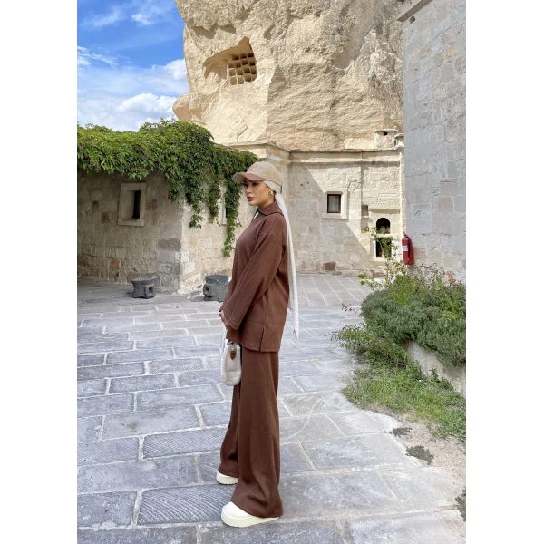 Laly Fitilli Triko Takım - Kahve