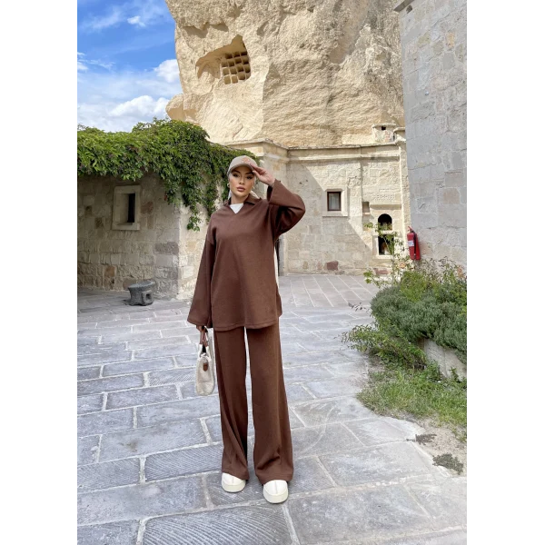 Laly Fitilli Triko Takım - Kahve