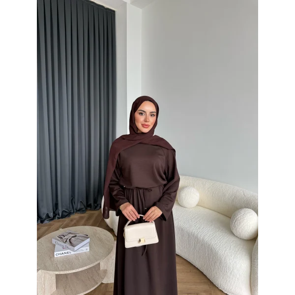 Lasa Oysh Elbise - Acı Kahve