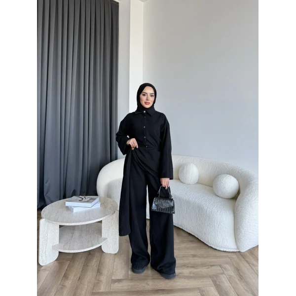 Levs Yan Bağlamalı Takım - Siyah