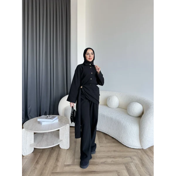 Levs Yan Bağlamalı Takım - Siyah