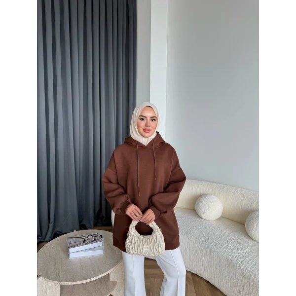 Lidya 3 İplik Sweat - Acı Kahve